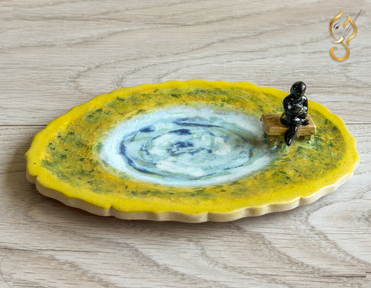 Where I Meet Myself – Frozen Lake Ceramic Art Tray