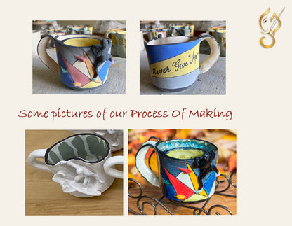 Champions Never Give Up – Rock Climber Handcrafted unique Ceramic Tea Mug with Filter