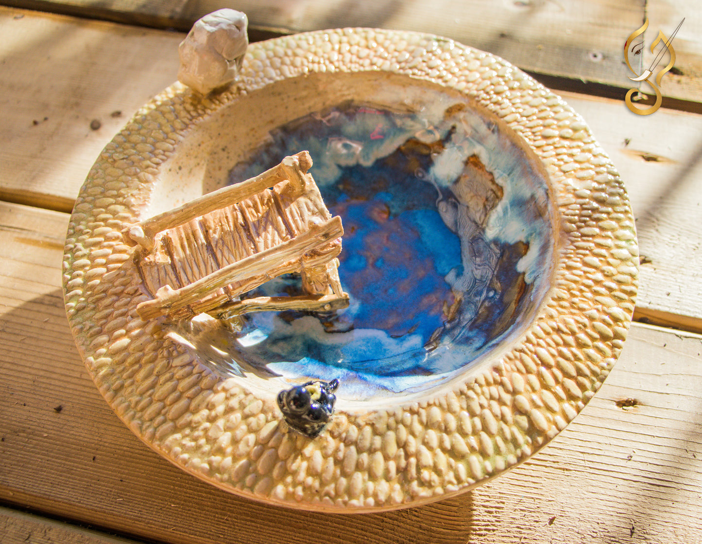 white rock in a bowl -Ceramic Art