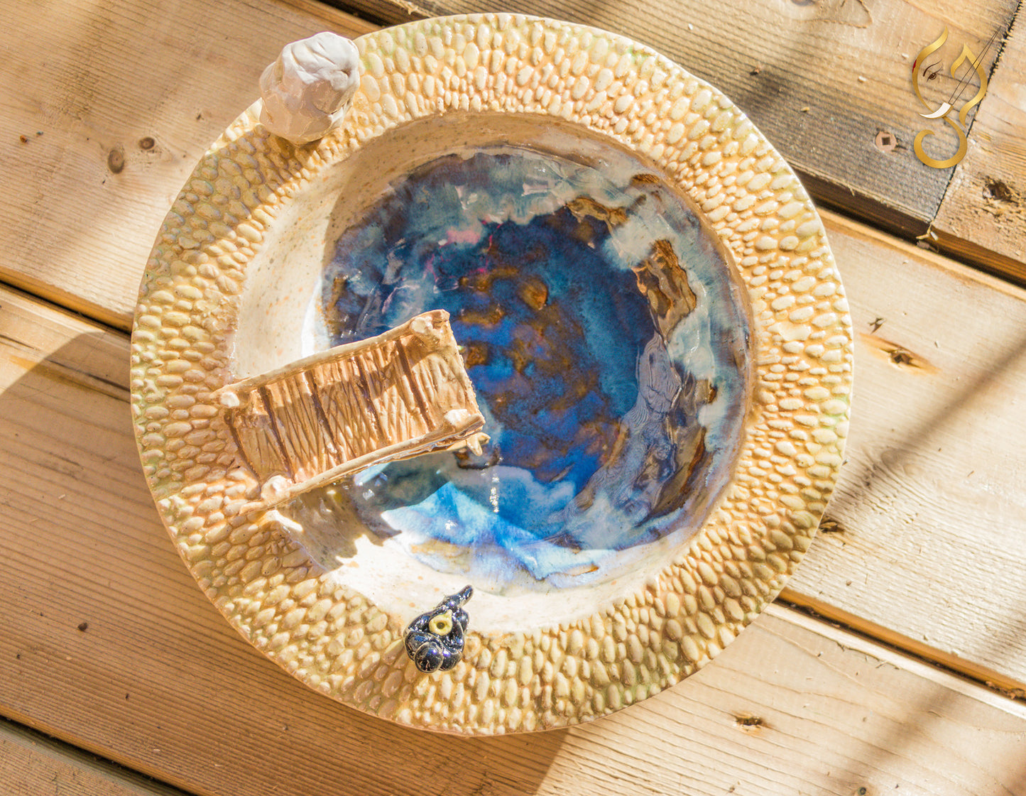 white rock in a bowl -Ceramic Art