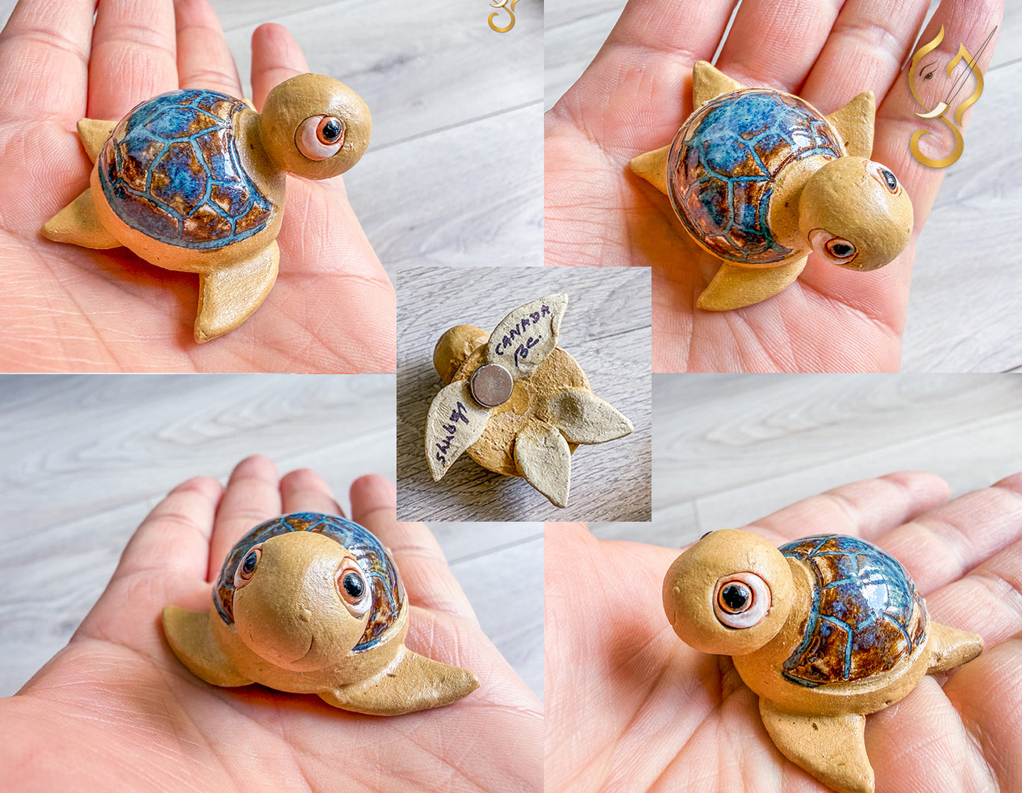 Baby Turtle Fridge Magnets - Ceramic art