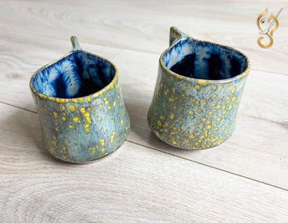 You & Me – Handcrafted Ceramic Coffee Mug Set with Tray