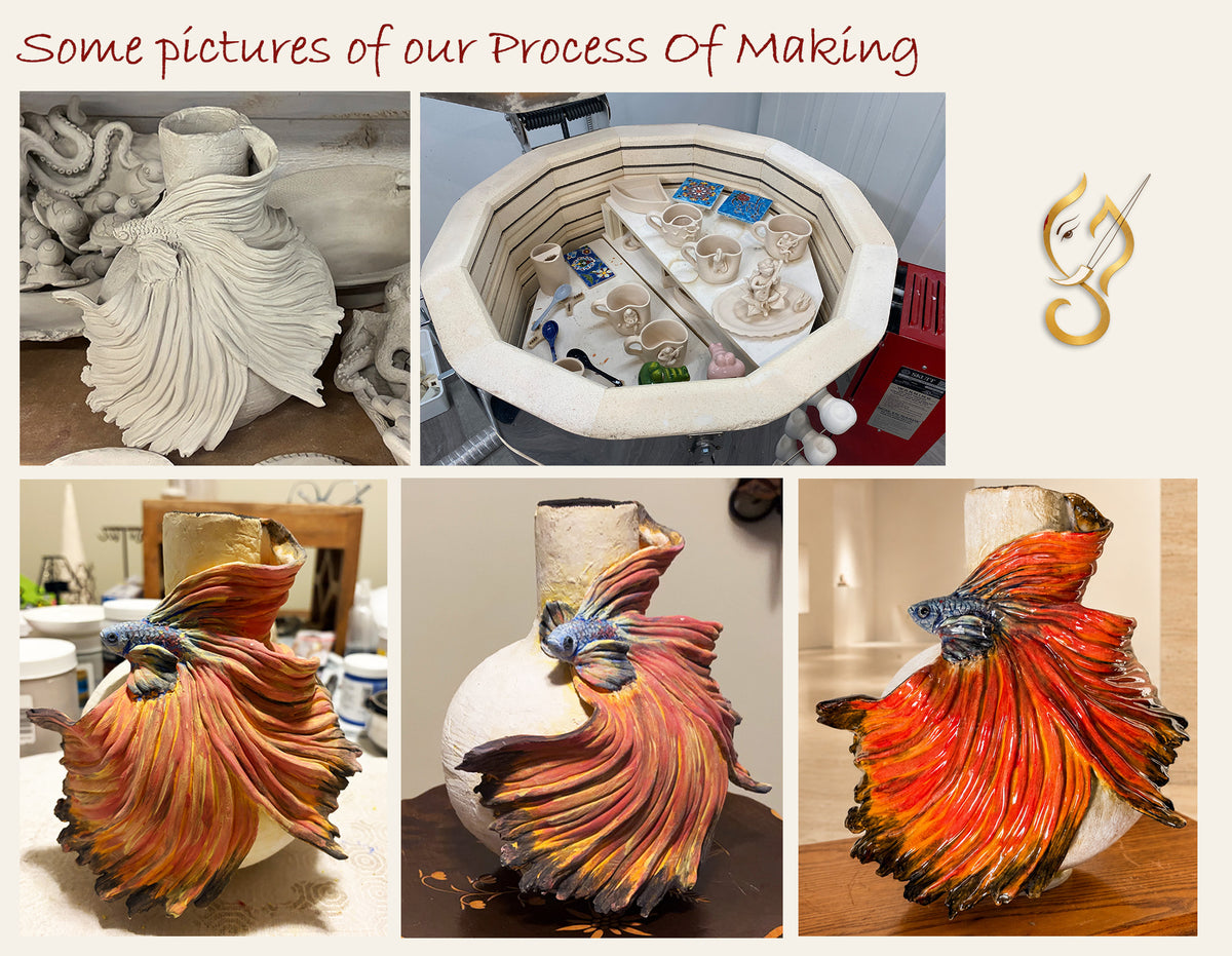 Vibrant Fin Flaring -  vase fine Ceramic Art