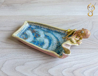 Poolside Fun Octopus Ceramic Tray | Handmade Ocean Art