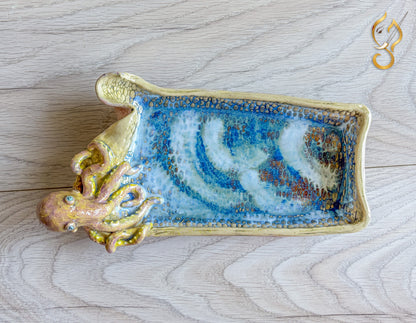 Poolside Fun Octopus Ceramic Tray | Handmade Ocean Art