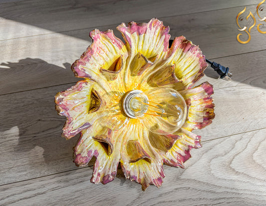 Orchid Bloom – Handcrafted Ceramic Pendant Lamp Shade