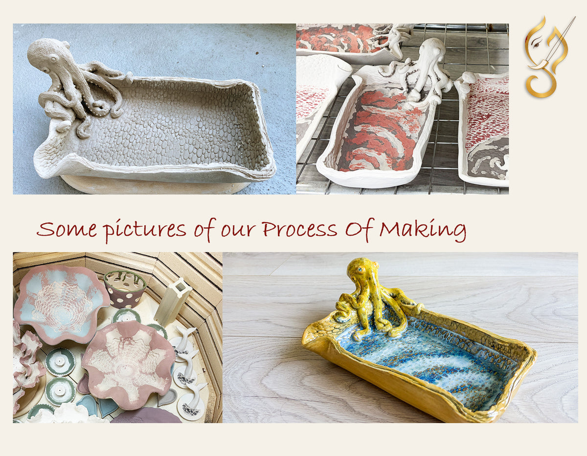 Poolside Fun Octopus Ceramic Tray | Handmade Ocean Art