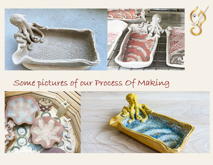 Poolside Fun Octopus Ceramic Tray | Handmade Ocean Art