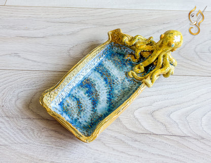 Poolside Fun Octopus Ceramic Tray | Handmade Ocean Art