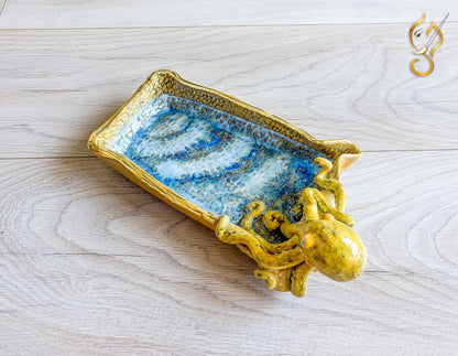 Poolside Fun Octopus Ceramic Tray | Handmade Ocean Art