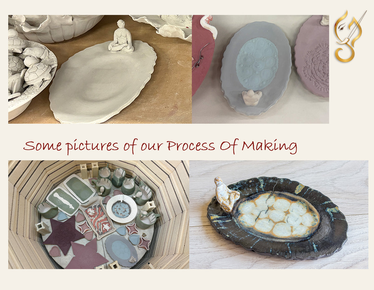 Inner Peace – Meditation on a Frozen Lake | Handcrafted Ceramic Art Tray