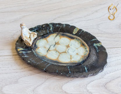 Inner Peace – Meditation on a Frozen Lake | Handcrafted Ceramic Art Tray