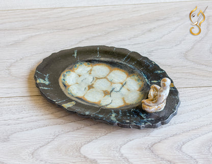 Inner Peace – Meditation on a Frozen Lake | Handcrafted Ceramic Art Tray