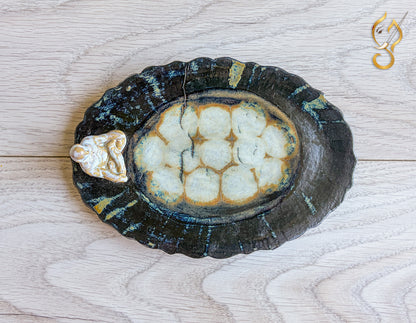 Inner Peace – Meditation on a Frozen Lake | Handcrafted Ceramic Art Tray