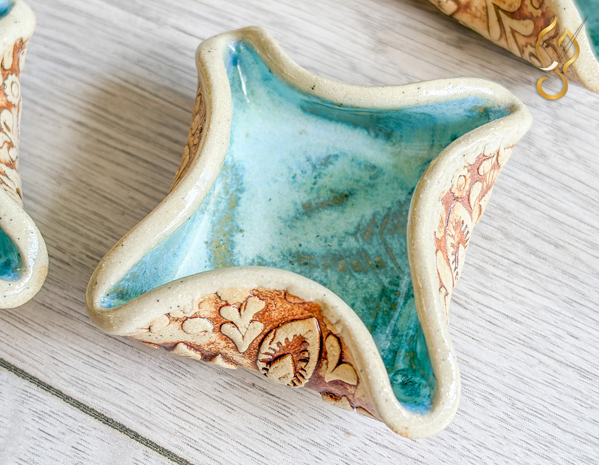 Decorative Star Ceramic Bowl — Handmade Trinket & Small Dish