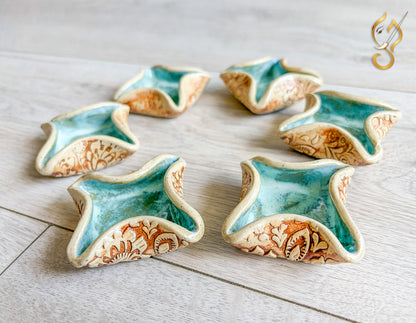 Decorative Star Ceramic Bowl — Handmade Trinket & Small Dish