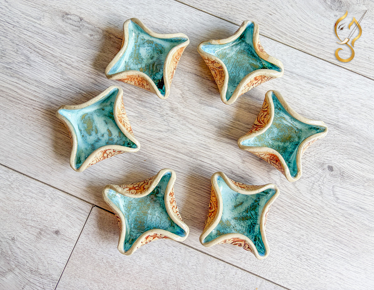 Decorative Star Ceramic Bowl — Handmade Trinket & Small Dish