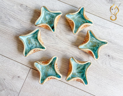 Decorative Star Ceramic Bowl — Handmade Trinket & Small Dish