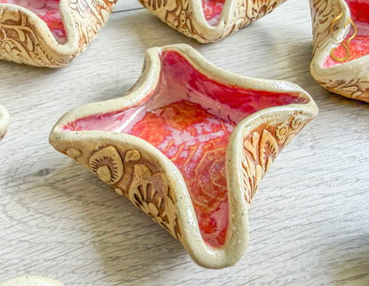 Decorative Star Ceramic Bowl — Handmade Trinket & Small Dish