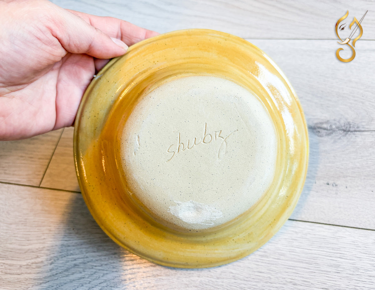 Frog on the Grass Field — Handcrafted Ceramic Art Bowl | Handcrafted Nature Art