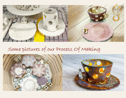 Inner Peace — Handmade Ceramic Meditation Candle Holder Set
