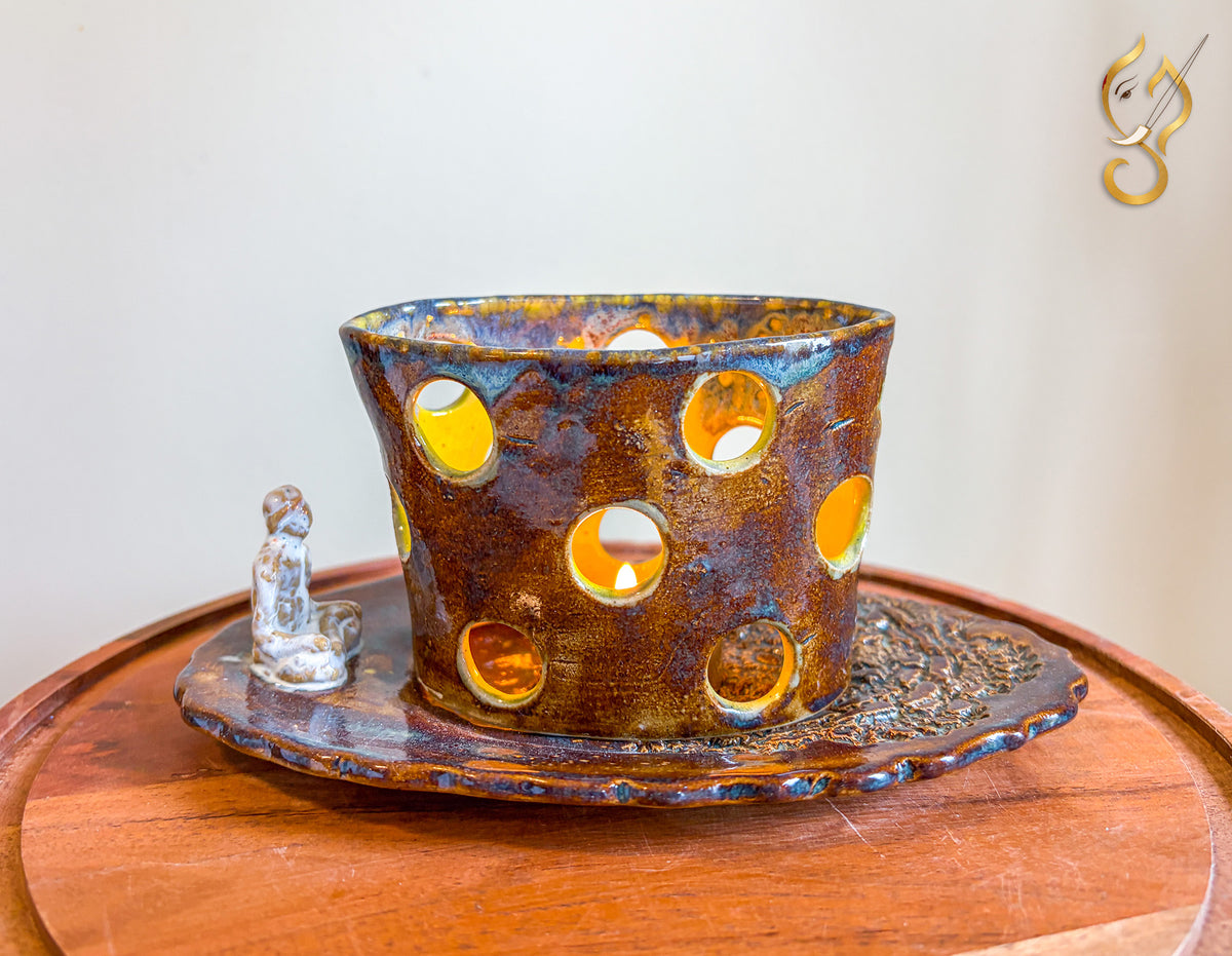 Inner Peace — Handmade Ceramic Meditation Candle Holder Set