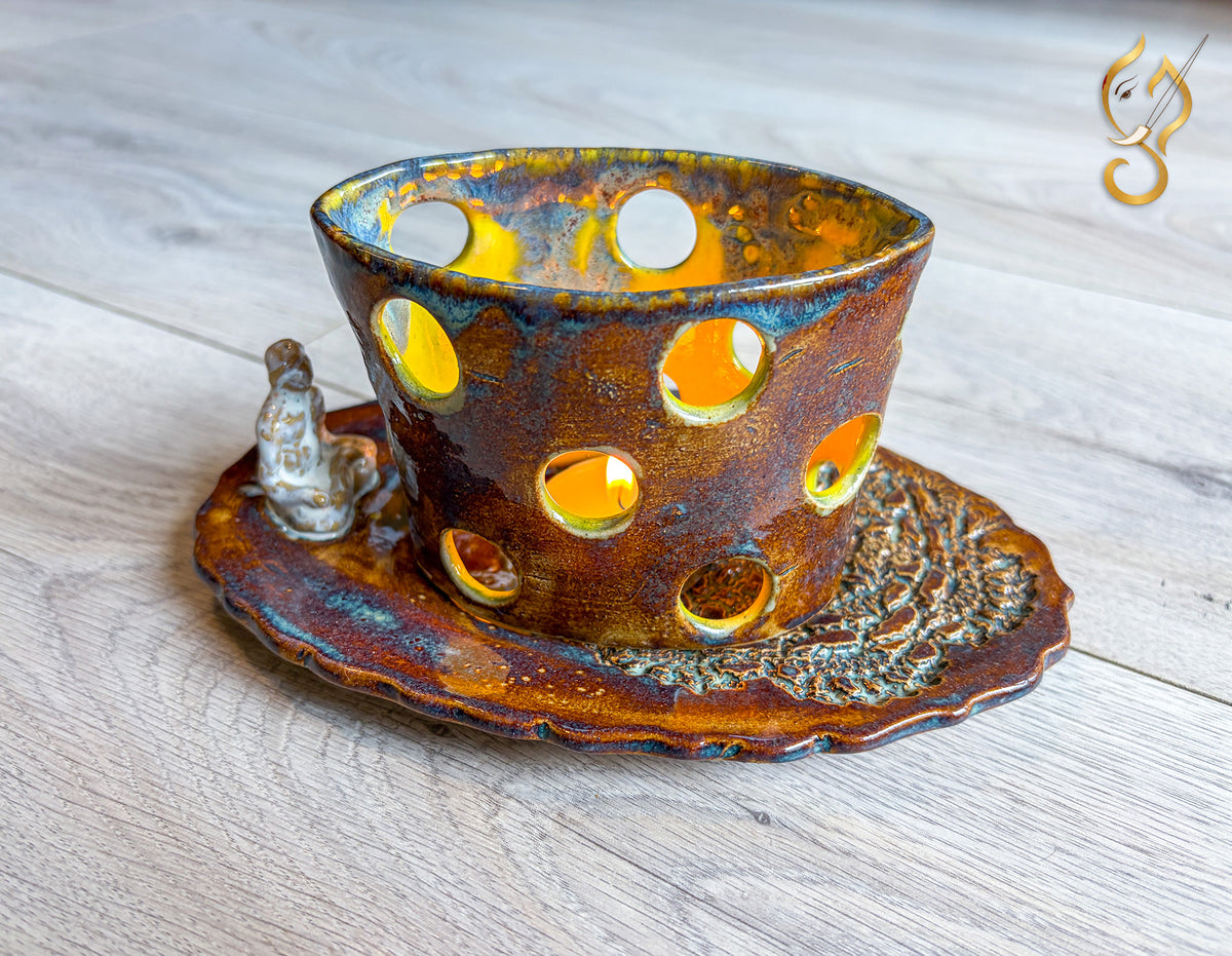 Inner Peace — Handmade Ceramic Meditation Candle Holder Set