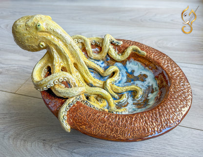 Octopus Bowl — Sculptural Ceramic Ocean Art