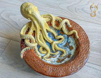Octopus Bowl — Sculptural Ceramic Ocean Art