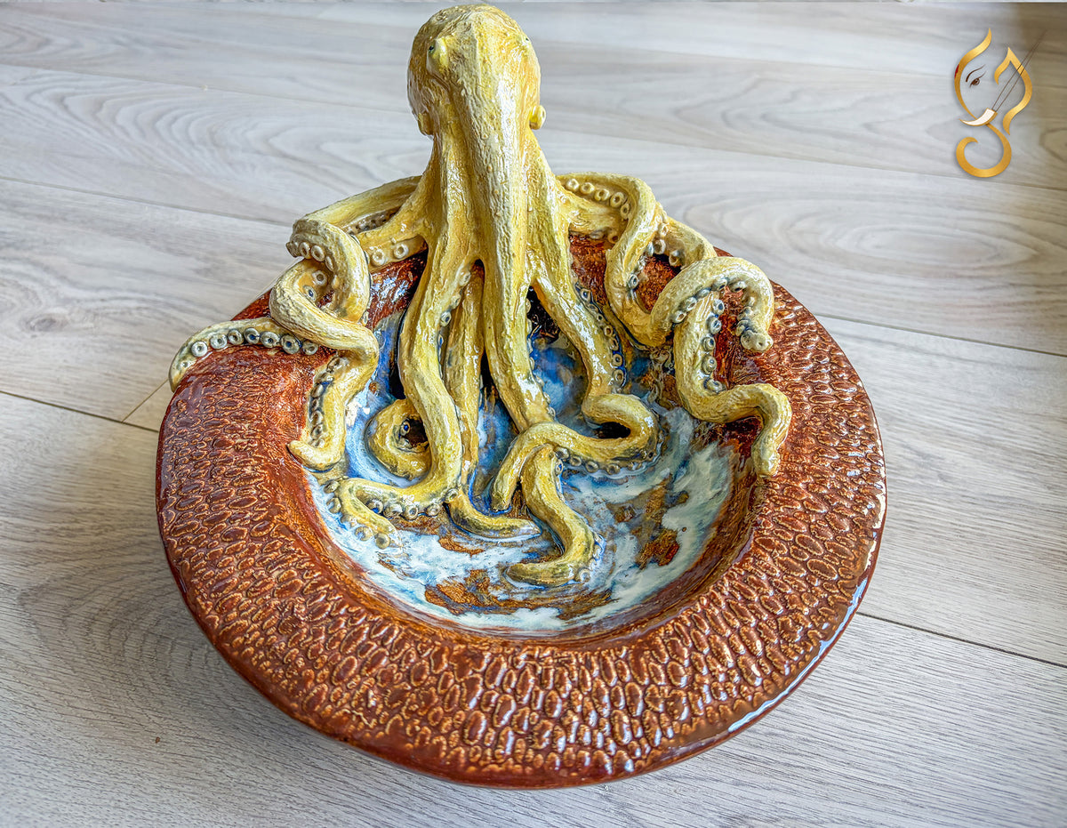 Octopus Bowl — Sculptural Ceramic Ocean Art