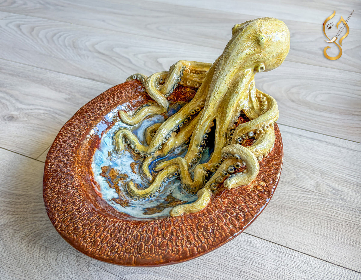 Octopus Bowl — Sculptural Ceramic Ocean Art
