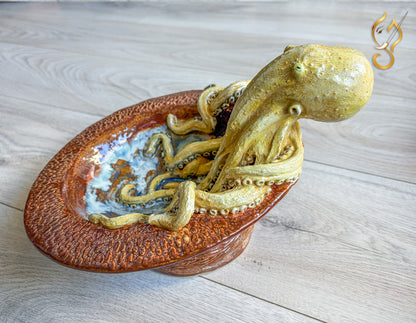 Octopus Bowl — Sculptural Ceramic Ocean Art