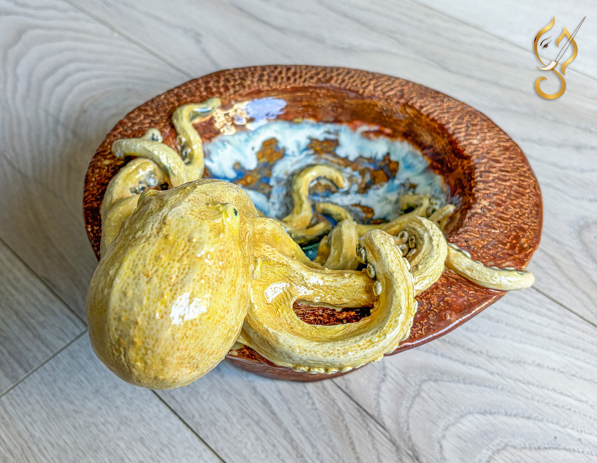 Octopus Bowl — Sculptural Ceramic Ocean Art
