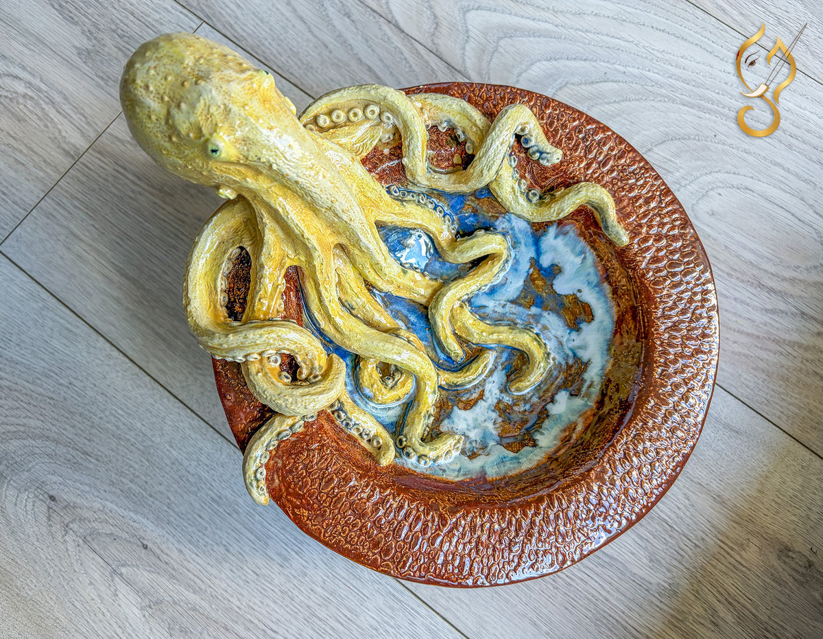 Octopus Bowl — Sculptural Ceramic Ocean Art