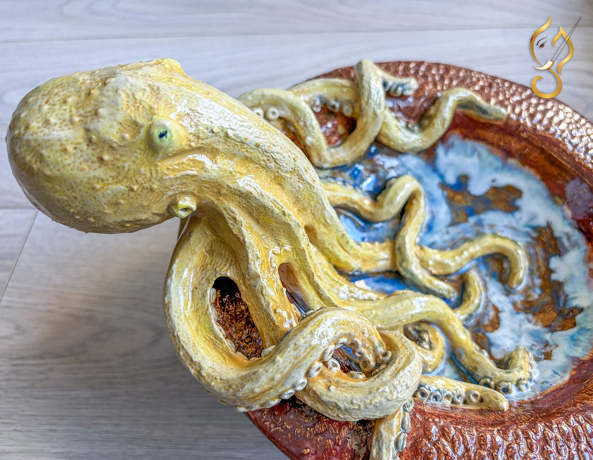 Octopus Bowl — Sculptural Ceramic Ocean Art