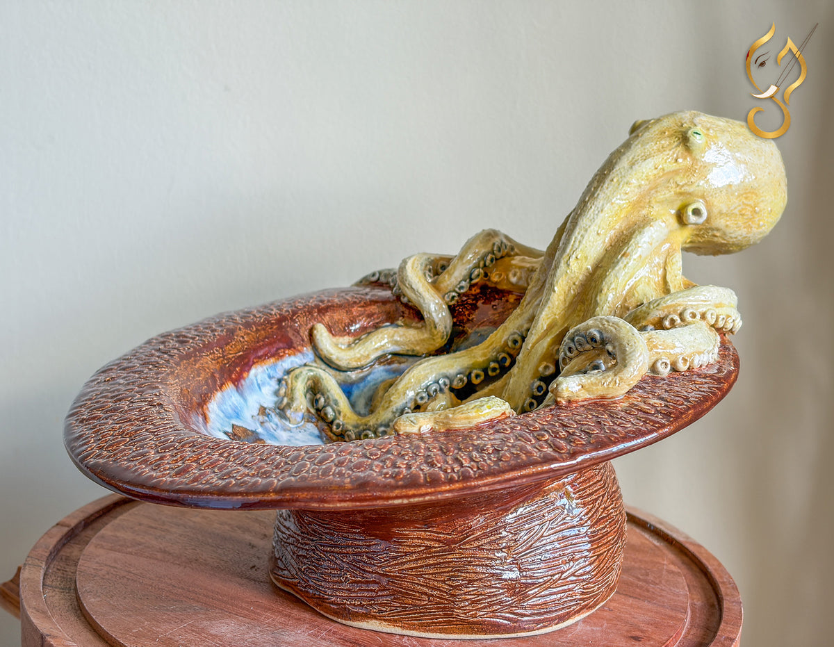 Octopus Bowl — Sculptural Ceramic Ocean Art