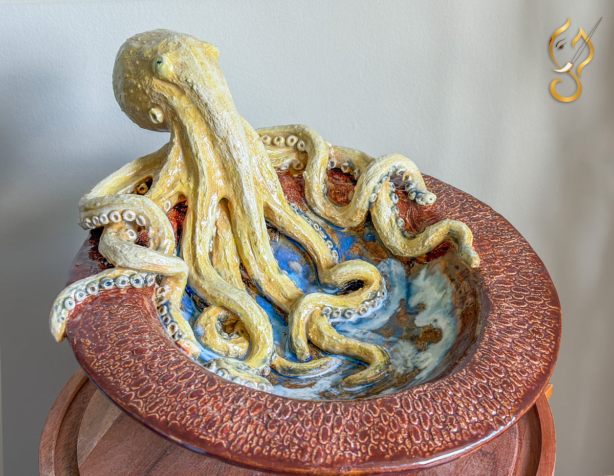 Octopus Bowl — Sculptural Ceramic Ocean Art
