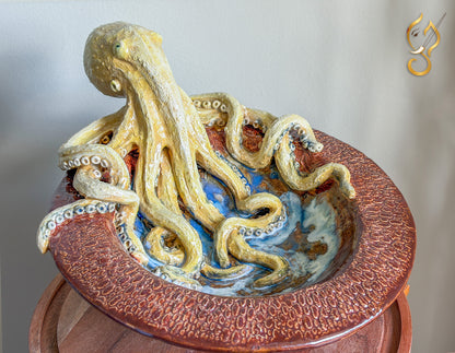 Octopus Bowl — Sculptural Ceramic Ocean Art